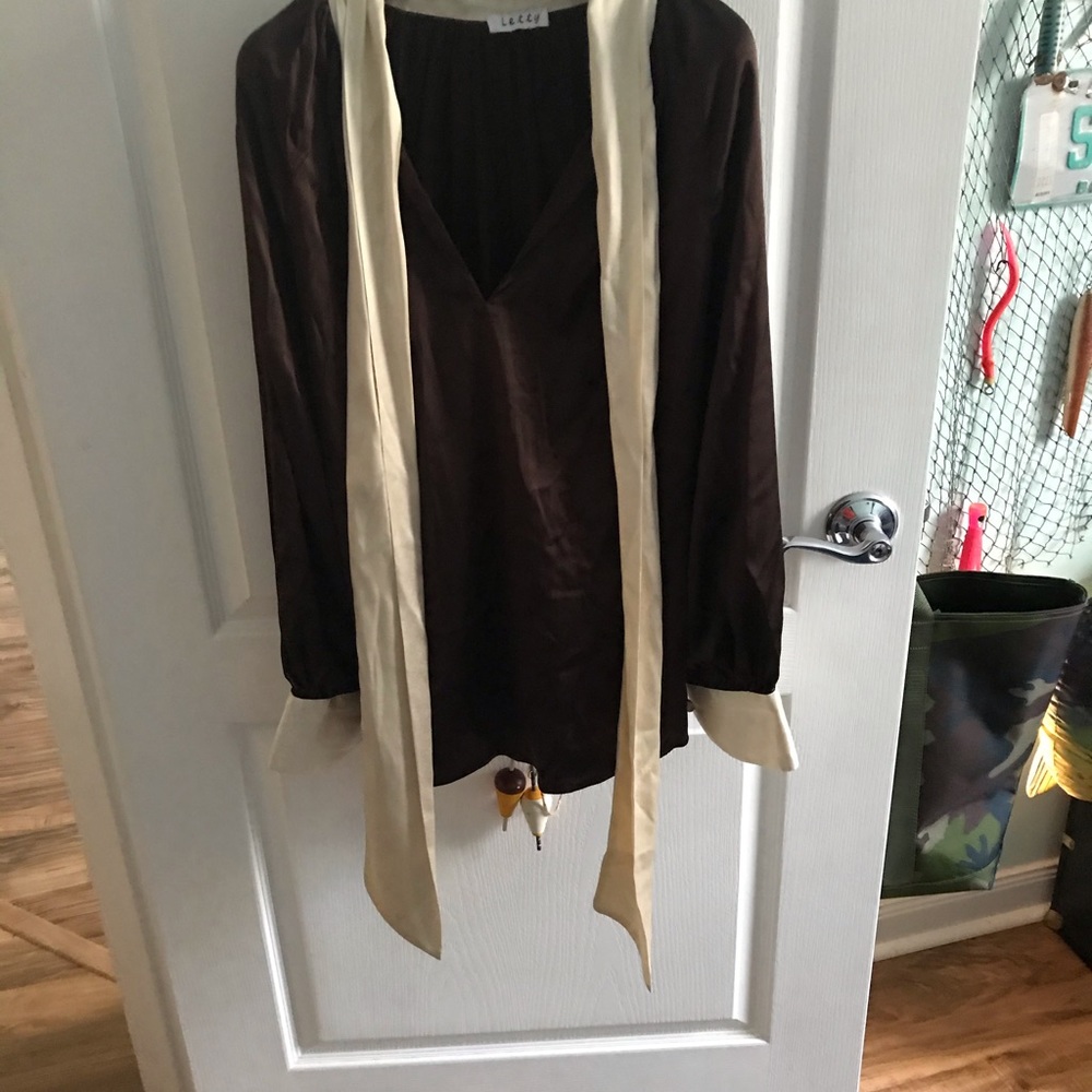 Brown Silk Top - image 2